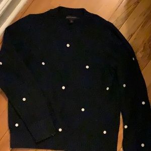 Banana Republic navy with white polka dots sweater